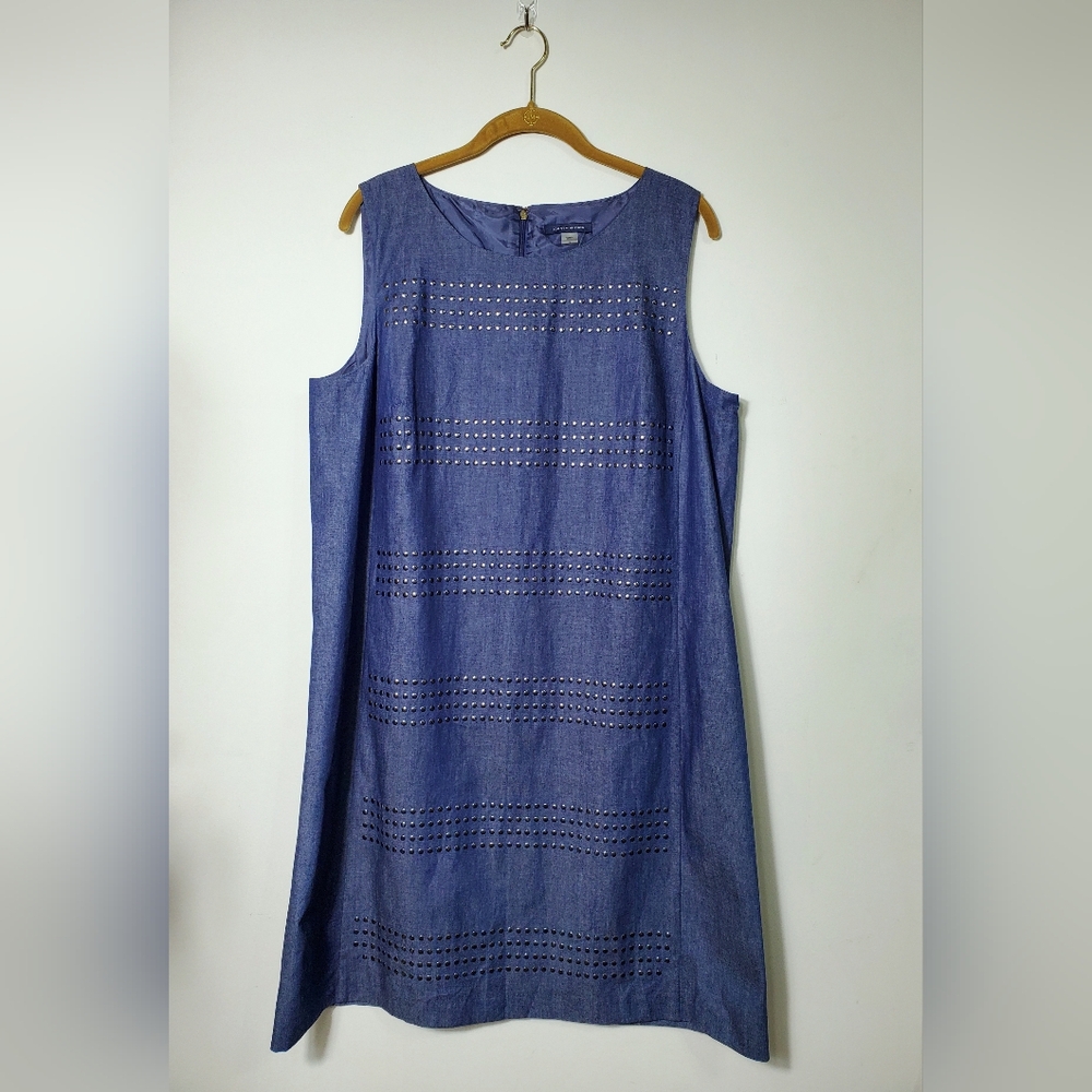 Tommy Hilfiger Midi Dress Women Plus Sleeveless Lined Navy Blue Casual Dresses